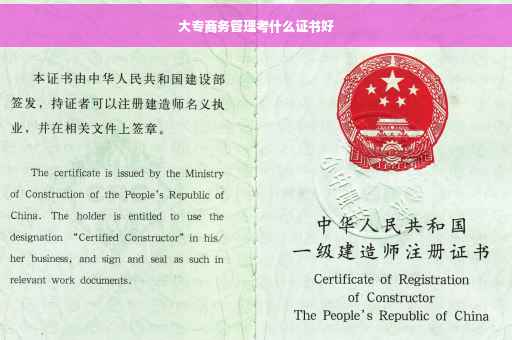 大专商务管理考什么证书好