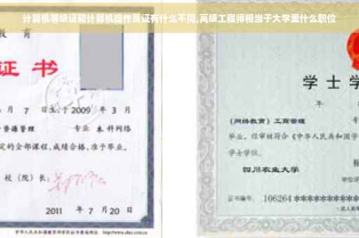 计算机等级证和计算机操作员证有什么不同,高级工程师相当于大学里什么职位