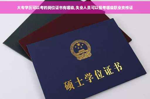 大专学历可以考的岗位证书有哪些,失业人员可以报考哪些职业资格证