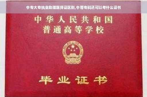 中专大专执业助理医师证区别,中等专科还可以考什么证书