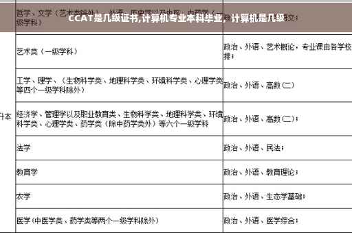 CCAT是几级证书,计算机专业本科毕业，计算机是几级