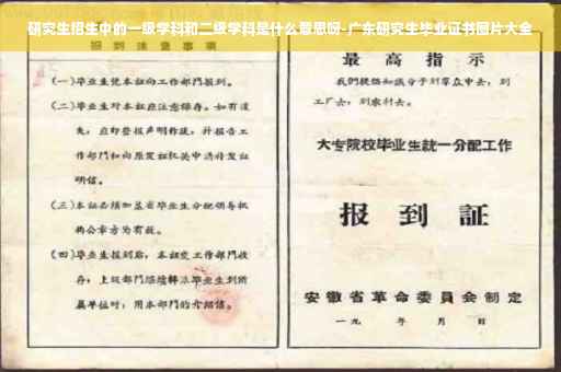 研究生招生中的一级学科和二级学科是什么意思呀-广东研究生毕业证书图片大全