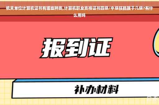 机关单位计算机证书有哪些种类,计算机职业资格证书四级/中级技能属于几级?有什么用吗