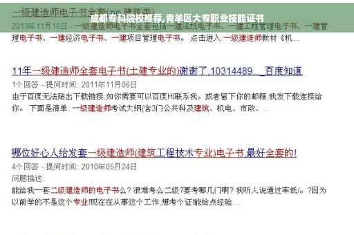 成都专科院校推荐,青羊区大专职业技能证书