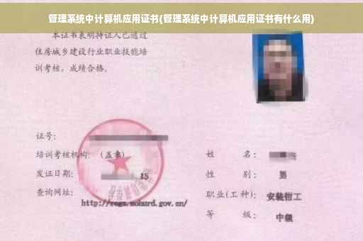 管理系统中计算机应用证书(管理系统中计算机应用证书有什么用)
