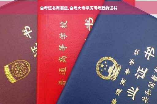 自考证书有哪些,自考大专学历可考取的证书