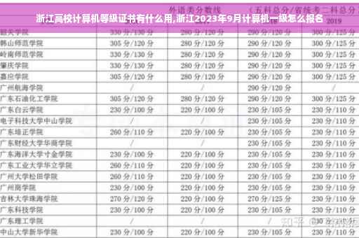 浙江高校计算机等级证书有什么用,浙江2023年9月计算机一级怎么报名
