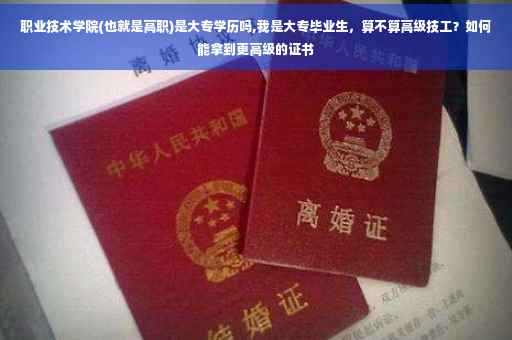 职业技术学院(也就是高职)是大专学历吗,我是大专毕业生，算不算高级技工？如何能拿到更高级的证书