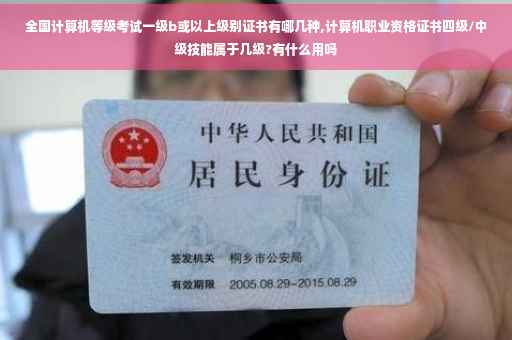 全国计算机等级考试一级b或以上级别证书有哪几种,计算机职业资格证书四级/中级技能属于几级?有什么用吗