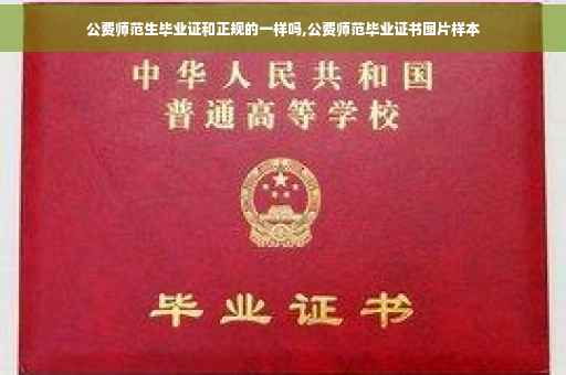 公费师范生毕业证和正规的一样吗,公费师范毕业证书图片样本