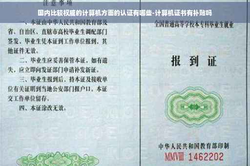 国内比较权威的计算机方面的认证有哪些-计算机证书有补贴吗