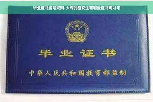 毕业证书编号规则-大专的研究生有哪些证书可以考