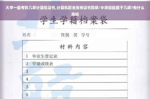 大学一般考到几级计算机证书,计算机职业资格证书四级/中级技能属于几级?有什么用吗