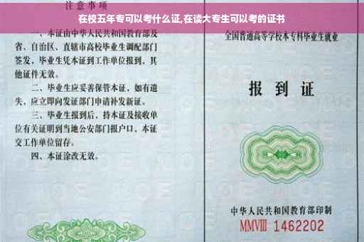 在校五年专可以考什么证,在读大专生可以考的证书