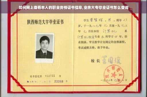 如何网上查看本人的职业资格证书信息,业余大专毕业证书怎么查询