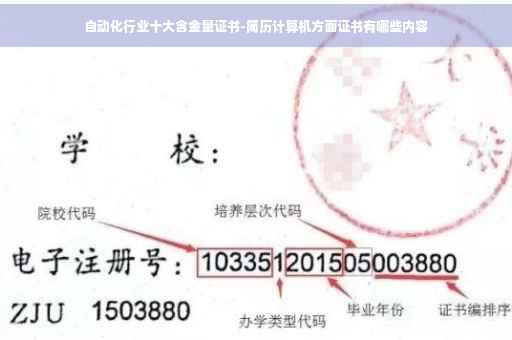 自动化行业十大含金量证书-简历计算机方面证书有哪些内容