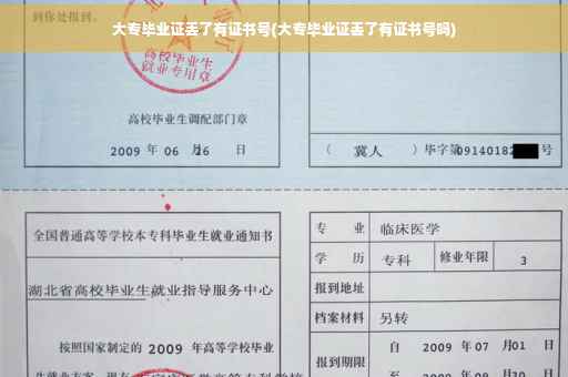 大专毕业证丢了有证书号(大专毕业证丢了有证书号吗)