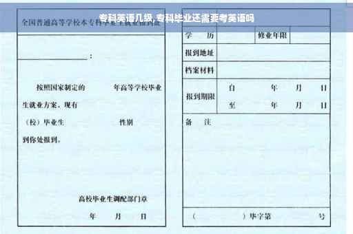 专科英语几级,专科毕业还需要考英语吗