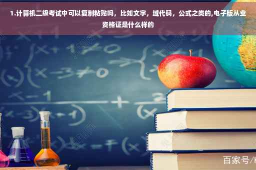 1.计算机二级考试中可以复制粘贴吗，比如文字，域代码，公式之类的,电子版从业资格证是什么样的