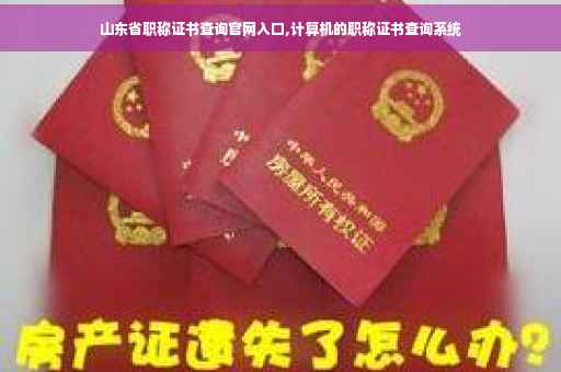 山东省职称证书查询官网入口,计算机的职称证书查询系统