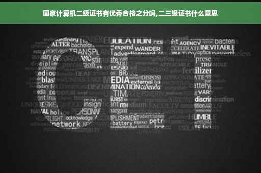 国家计算机二级证书有优秀合格之分吗,二三级证书什么意思