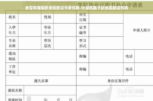 参军有哪些职业技能证书更优势-计算机属于职业技能证书吗