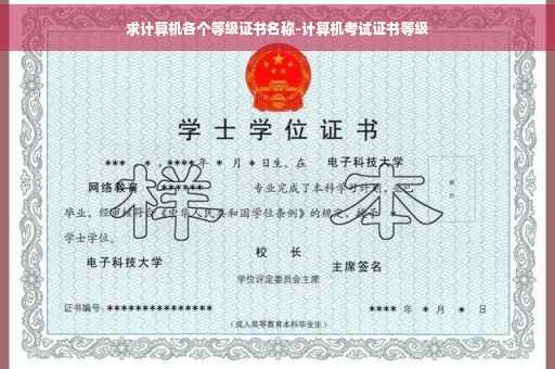 求计算机各个等级证书名称-计算机考试证书等级