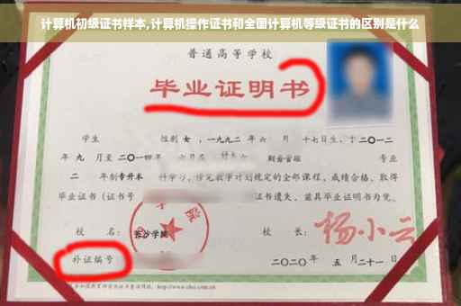 计算机初级证书样本,计算机操作证书和全国计算机等级证书的区别是什么