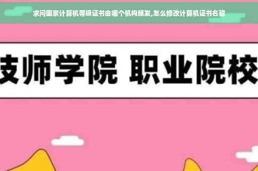 求问国家计算机等级证书由哪个机构颁发,怎么修改计算机证书名称