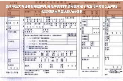 美术专业大专证书有哪些种类,我是学美术的!请问美术这个专业可以考什么证书呀!就是证明自己美术能力的证书