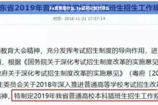 3a资质是什么,3a证可以加分项么