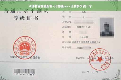 it证书含金量排名-计算机java证书多少钱一个