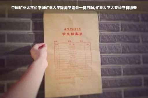 中国矿业大学和中国矿业大学徐海学院是一样的吗,矿业大学大专证书有哪些