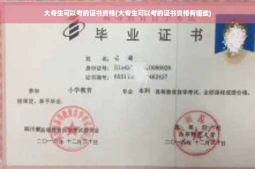 大专生可以考的证书资格(大专生可以考的证书资格有哪些)