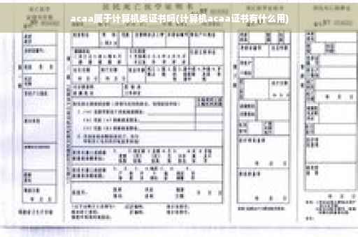 acaa属于计算机类证书吗(计算机acaa证书有什么用)