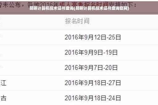 昆明计算机技术证书查询(昆明计算机技术证书查询官网)