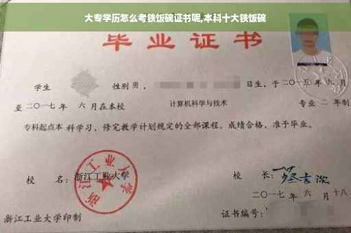 大专学历怎么考铁饭碗证书呢,本科十大铁饭碗