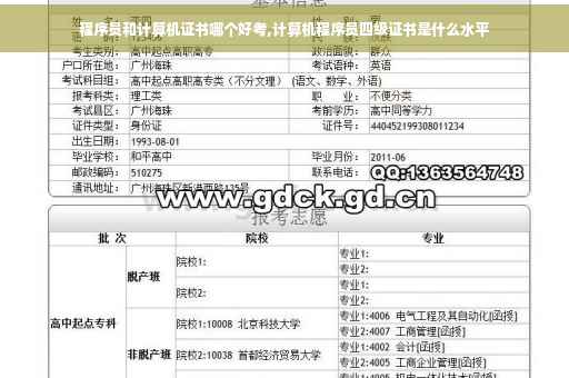 程序员和计算机证书哪个好考,计算机程序员四级证书是什么水平
