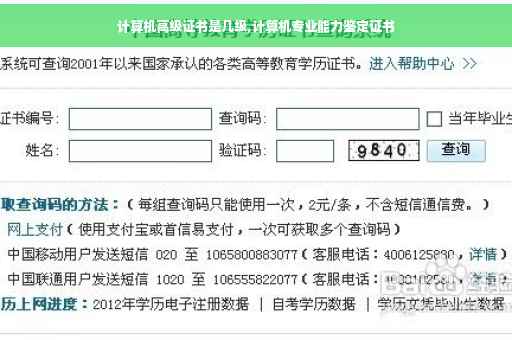 计算机高级证书是几级,计算机专业能力鉴定证书