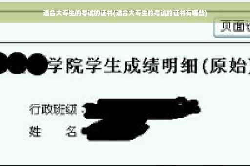 适合大专生的考试的证书(适合大专生的考试的证书有哪些)