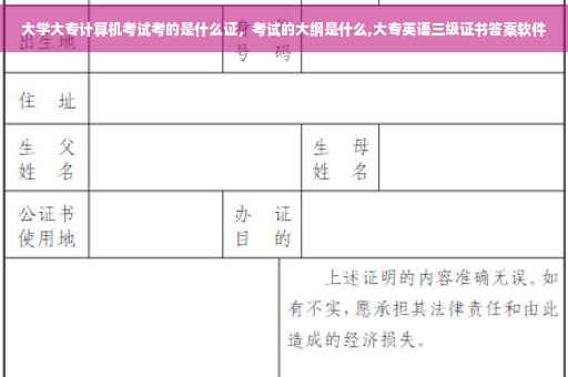 大学大专计算机考试考的是什么证，考试的大纲是什么,大专英语三级证书答案软件