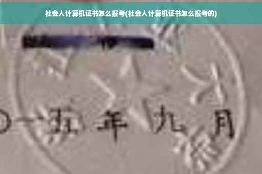 社会人计算机证书怎么报考(社会人计算机证书怎么报考的)