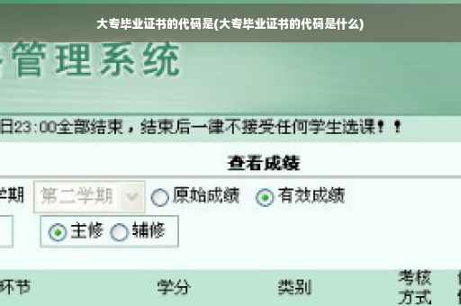 大专毕业证书的代码是(大专毕业证书的代码是什么)