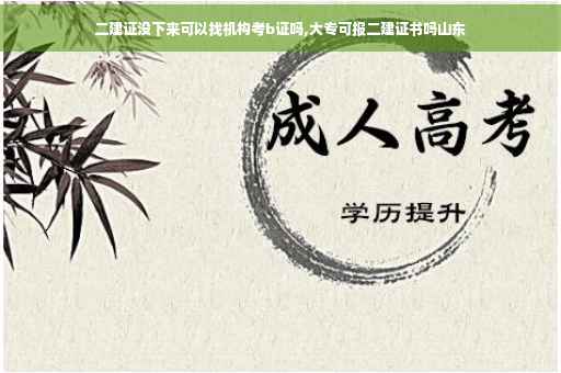 二建证没下来可以找机构考b证吗,大专可报二建证书吗山东