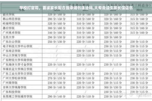 学校打官司，要求家长配合签承诺书违法吗,大专走读生家长保证书
