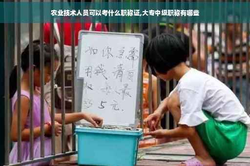 农业技术人员可以考什么职称证,大专中级职称有哪些