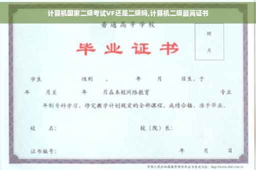计算机国家二级考试VF还是二级吗,计算机二级最高证书