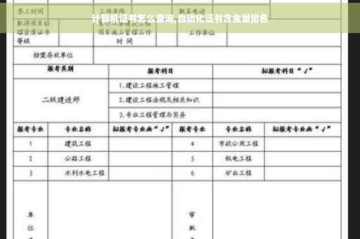 计算机证书怎么查询,自动化证书含金量排名