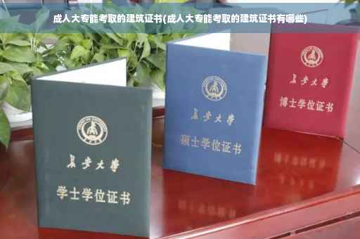 成人大专能考取的建筑证书(成人大专能考取的建筑证书有哪些)