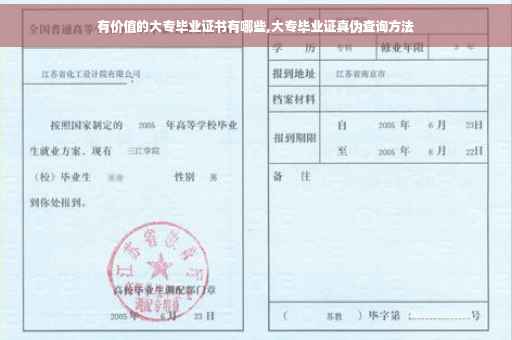 有价值的大专毕业证书有哪些,大专毕业证真伪查询方法